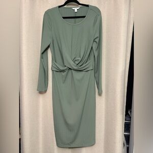 Nine West Green Long Sleeve Dress